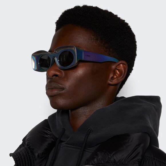 Loewe Men Sunglasses Grey Silver Mirror Rectangle LW40033I 05X NEW AUTHENTIC - Picture 15 of 15